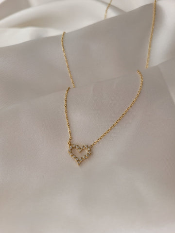 18K Gold-Plated Blingy Heart Pendant QROSH