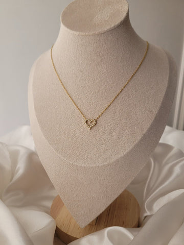 18K Gold-Plated Blingy Heart Pendant QROSH