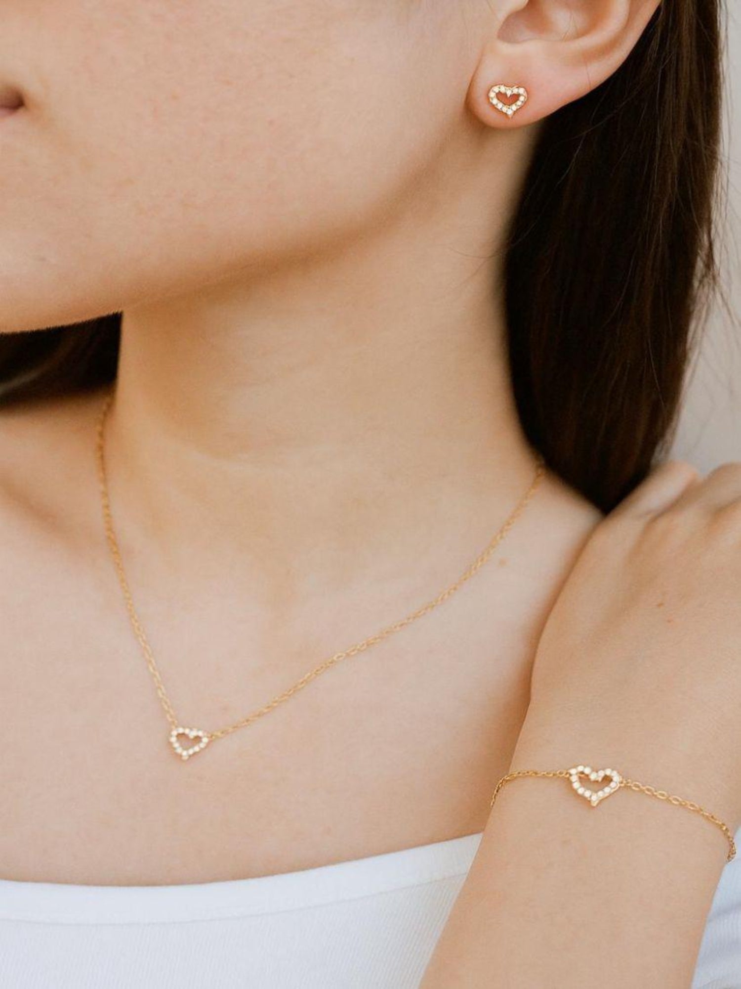 18K Gold-Plated Blingy Heart Pendant QROSH