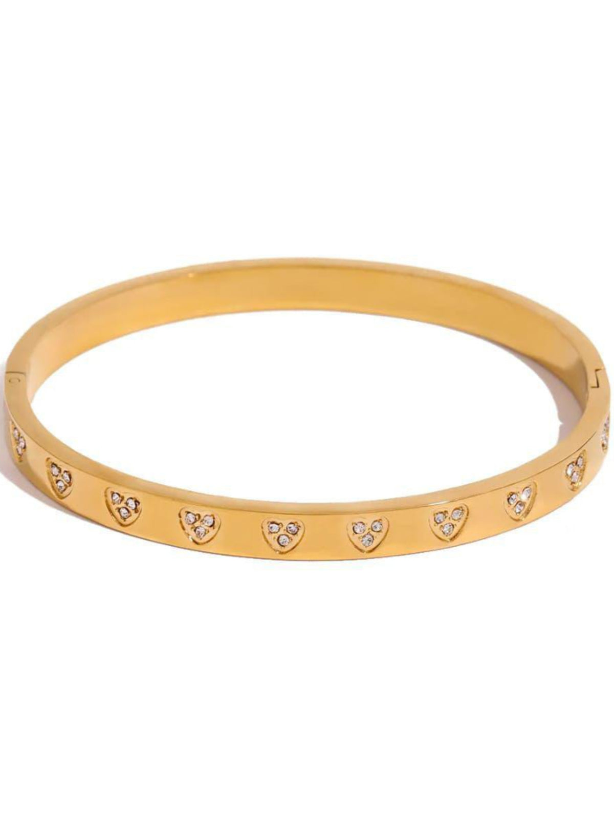 18K Gold-Plated Heart Bangle QROSH