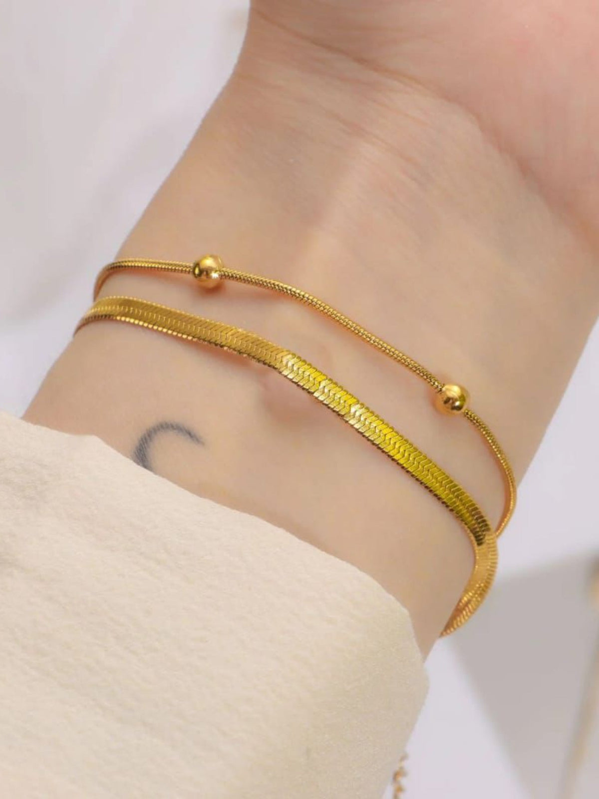 Double Layer Snake Chain Bracelet QROSH