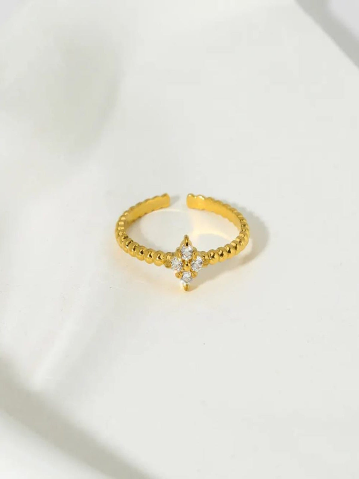 Gold Ring with Dainty Diamond QROSH