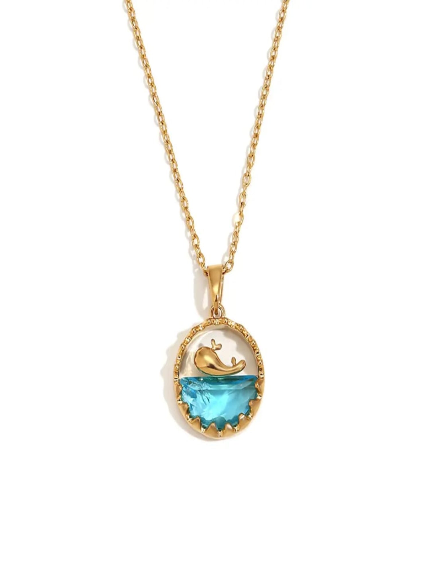 Gold Whale Pendant Necklace QROSH