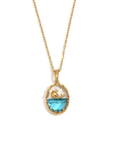 Gold Whale Pendant Necklace QROSH