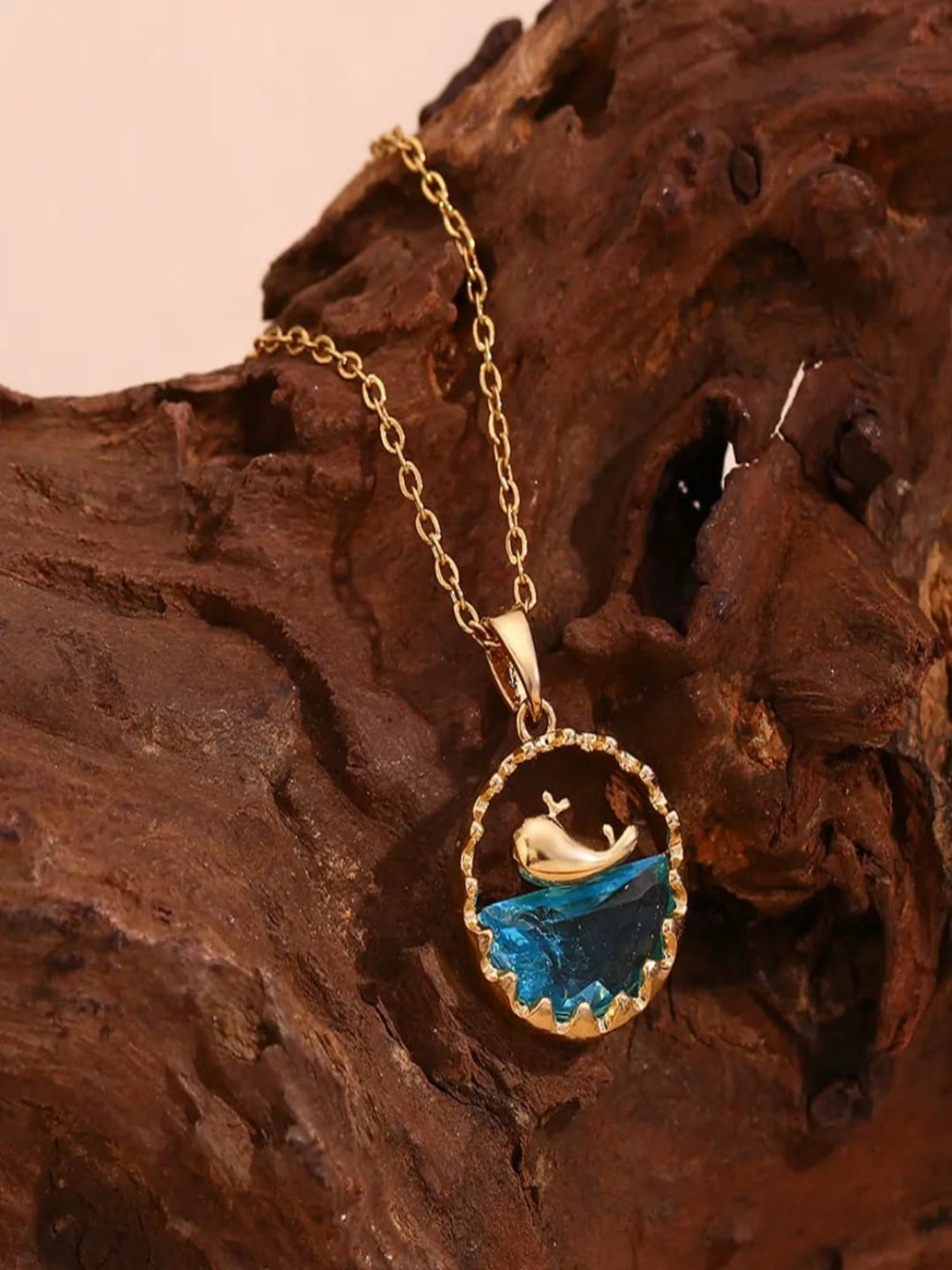 Gold Whale Pendant Necklace QROSH