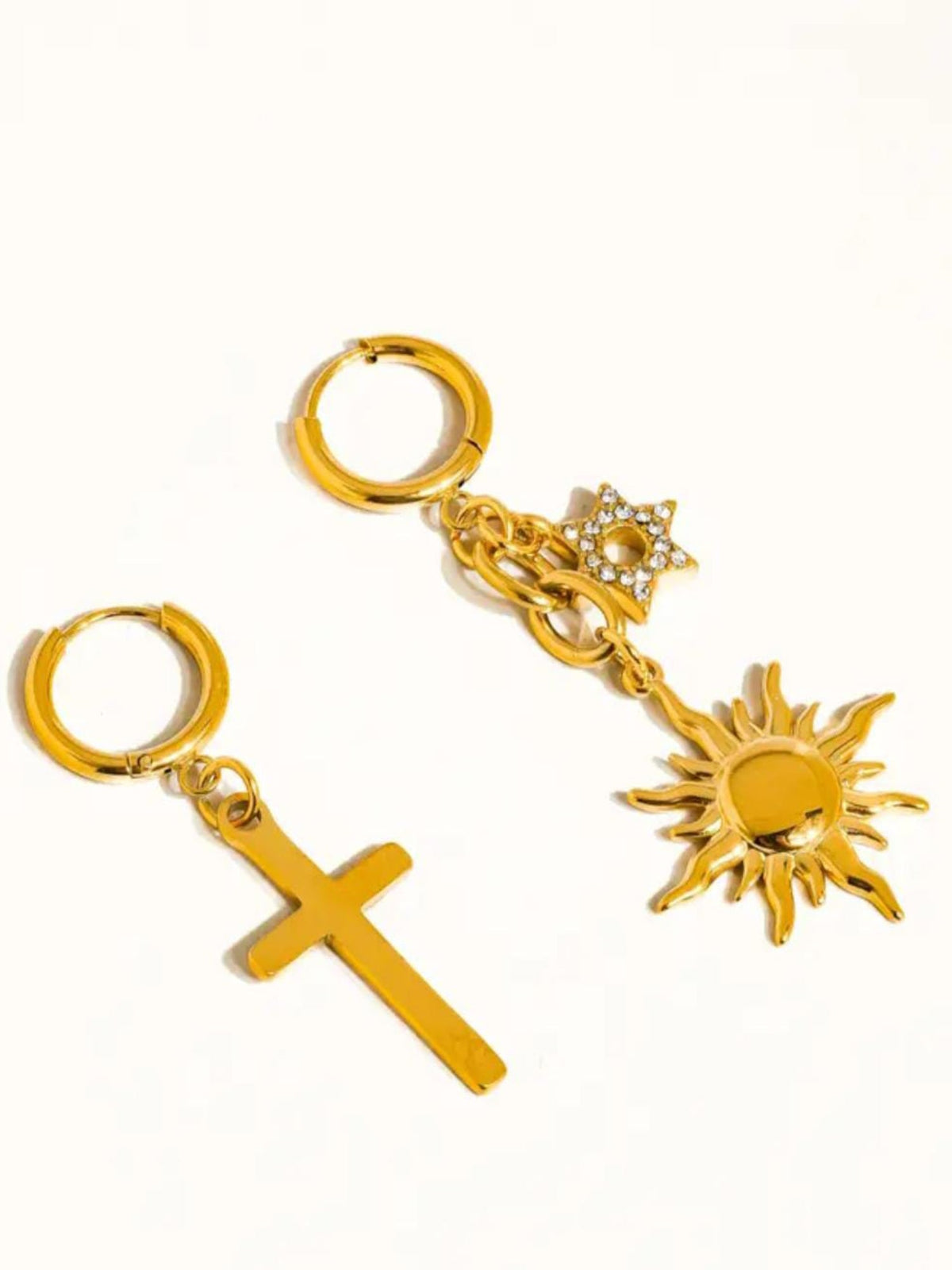 18K Gold Plated Dainty Double Hoop Earring QROSH