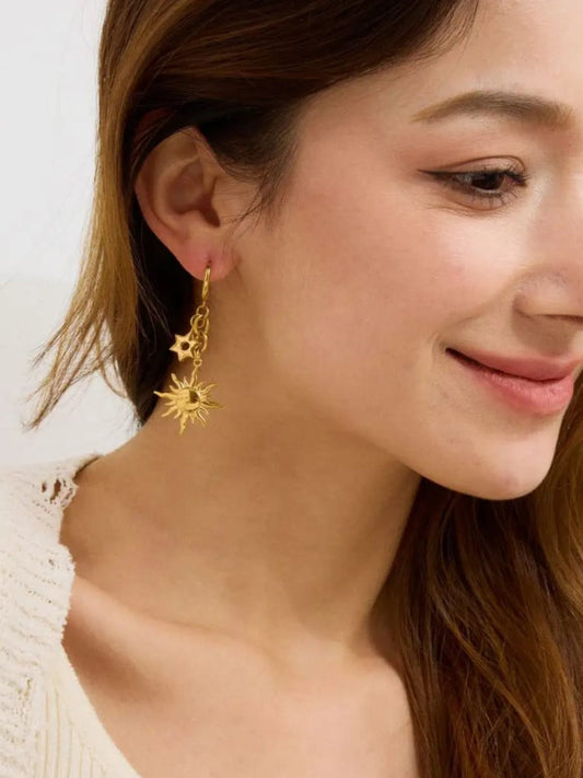 18K Gold Plated Dainty Double Hoop Earring QROSH