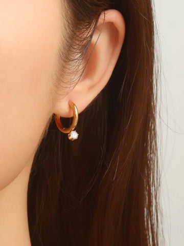 18K Gold Plated Dainty Hoop Earrings - QROSH