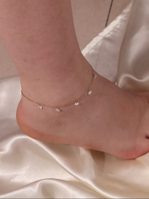 18K Gold Plated Chic Charm Anklet - QROSH