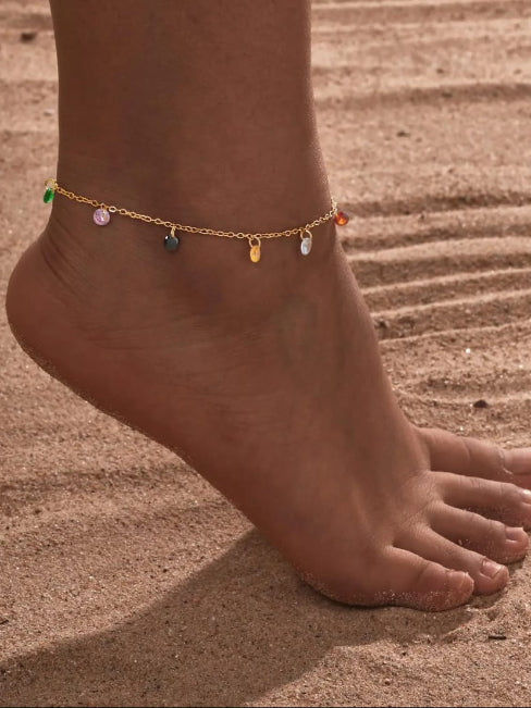 18K Gold Plated Chic Charm Anklet - QROSH