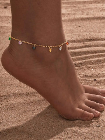 18K Gold Plated Chic Charm Anklet - QROSH