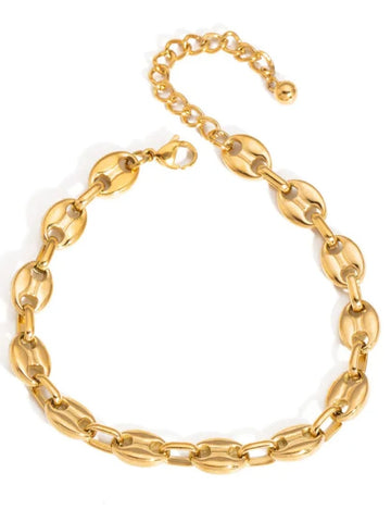 18K Gold Plated Button Shell Anklet - QROSH