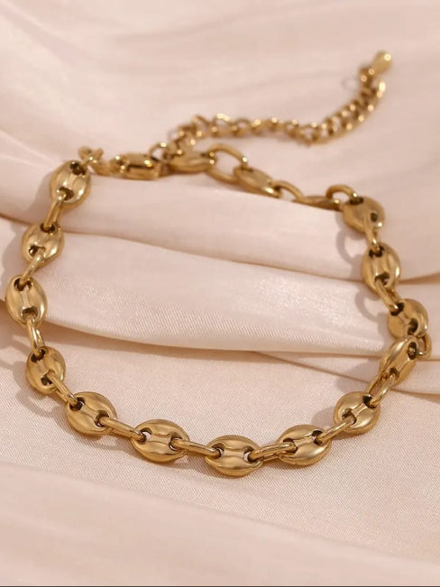 18K Gold Plated Button Shell Anklet - QROSH