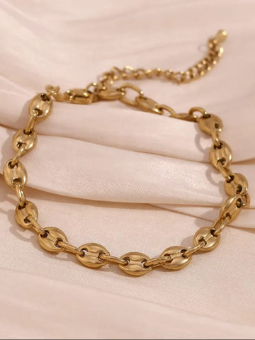 18K Gold Plated Button Shell Anklet - QROSH