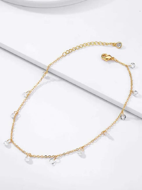 18K Gold Plated Chic Charm Anklet - QROSH