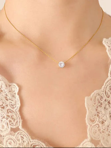 Minimal Solitaire Stone Pendant - QROSH