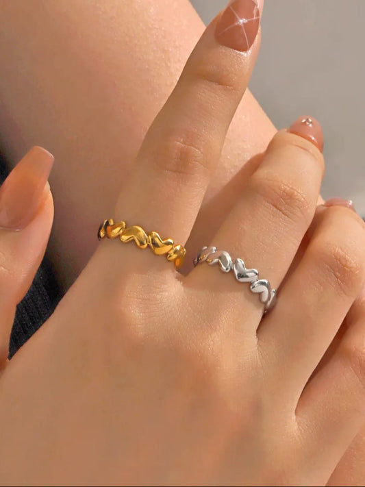 18K Gold Plated Heart Rings