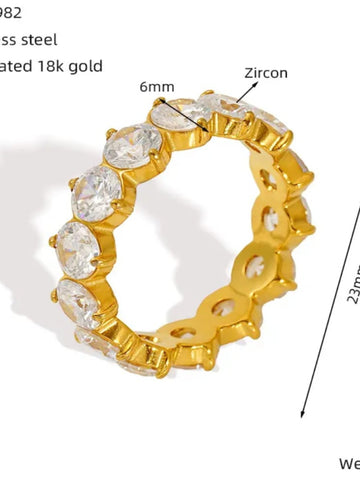 316L Full Stone Band Ring - QROSH