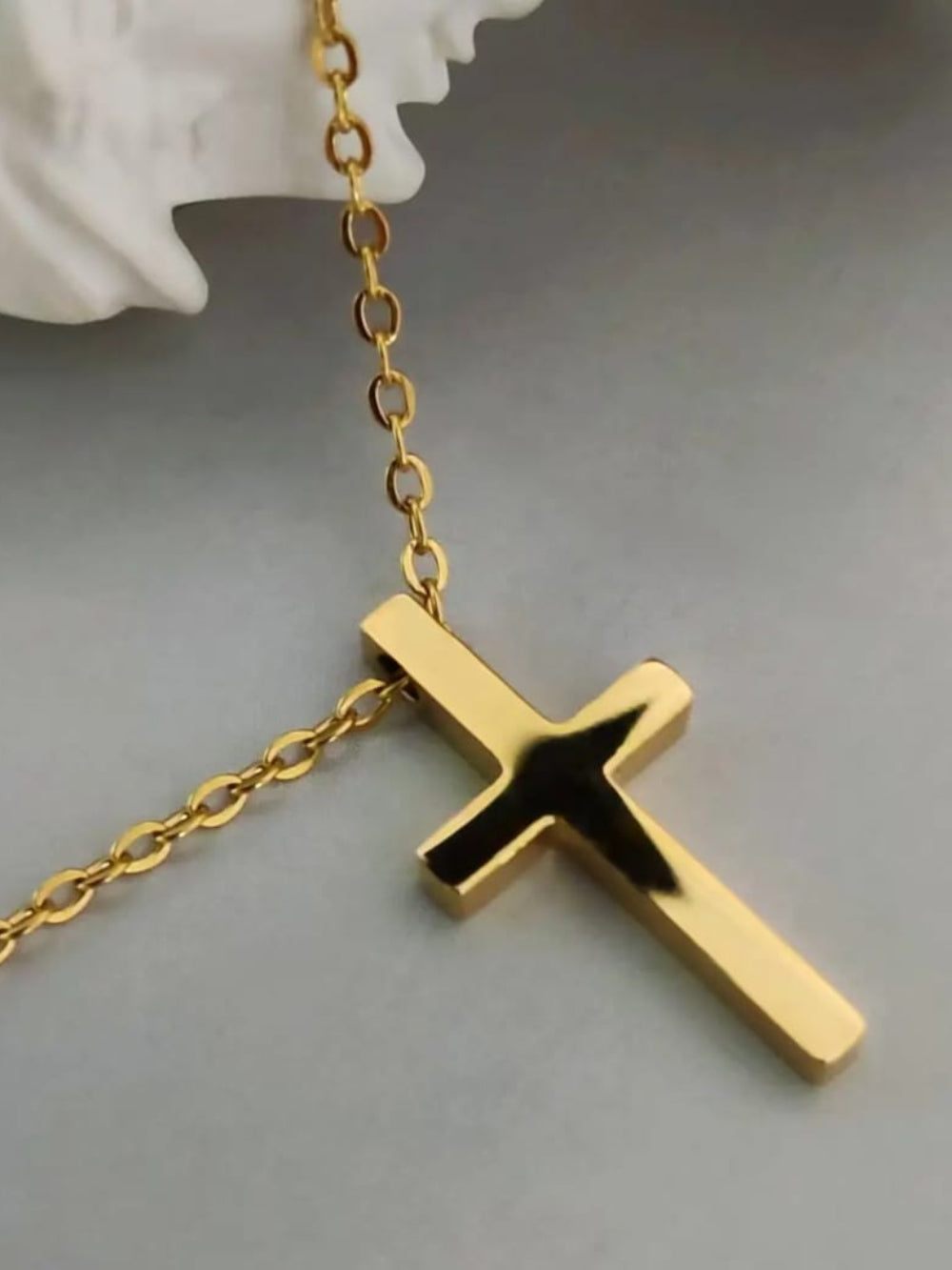 Gold cross necklace
