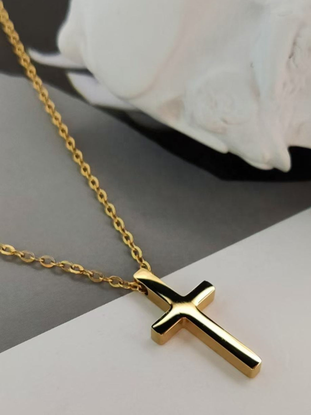 Gold cross necklace