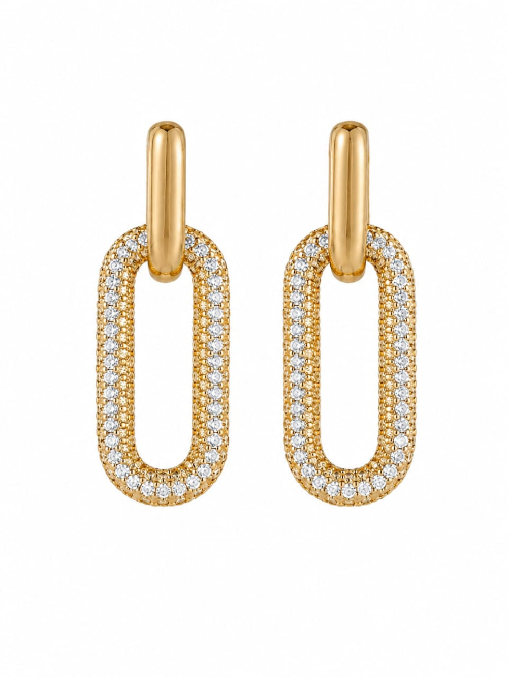 Dainty Stone Studded Double Hoop Earring QROSH