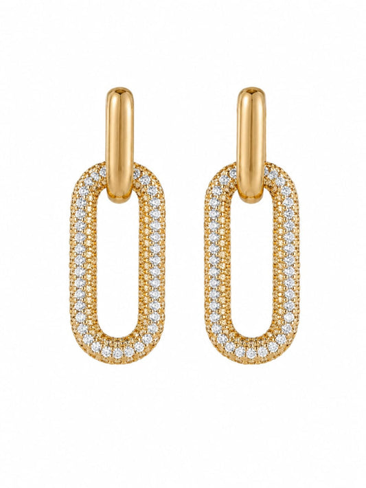 Dainty Stone Studded Double Hoop Earring QROSH