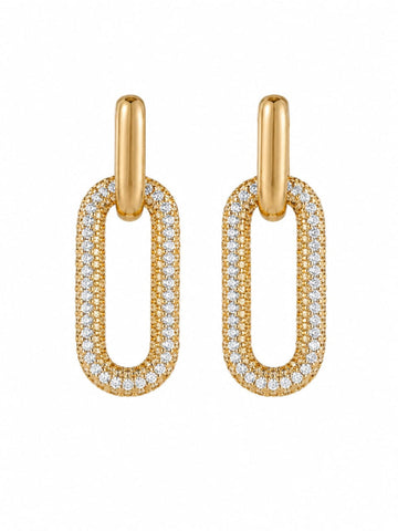 Dainty Stone Studded Double Hoop Earring QROSH