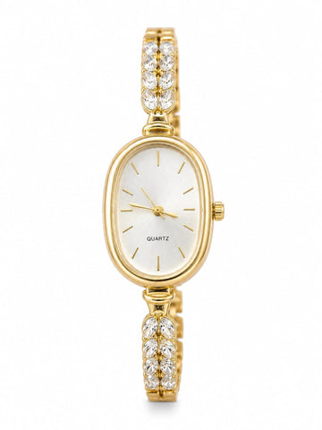 Anti tarnish Oval Stone Chain Watch QROSH
