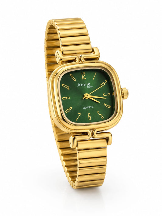 Anti tarnish Green Square Watch QROSH