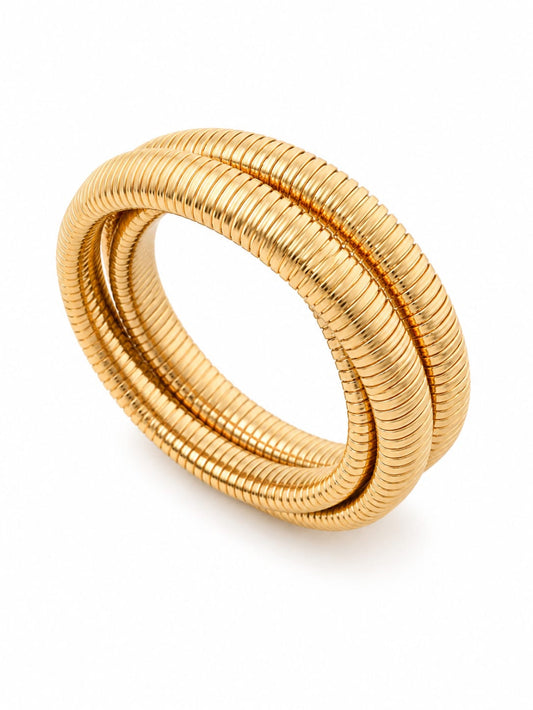Chunky Gold Coil bangle QROSH