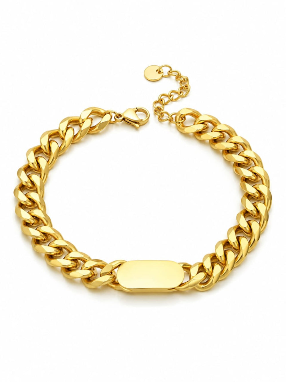 Bold Gold-Plated Cuban Chain Bracelet QROSH