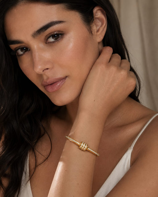 Gold Plated Classic Alure Bangle bracelet QROSH