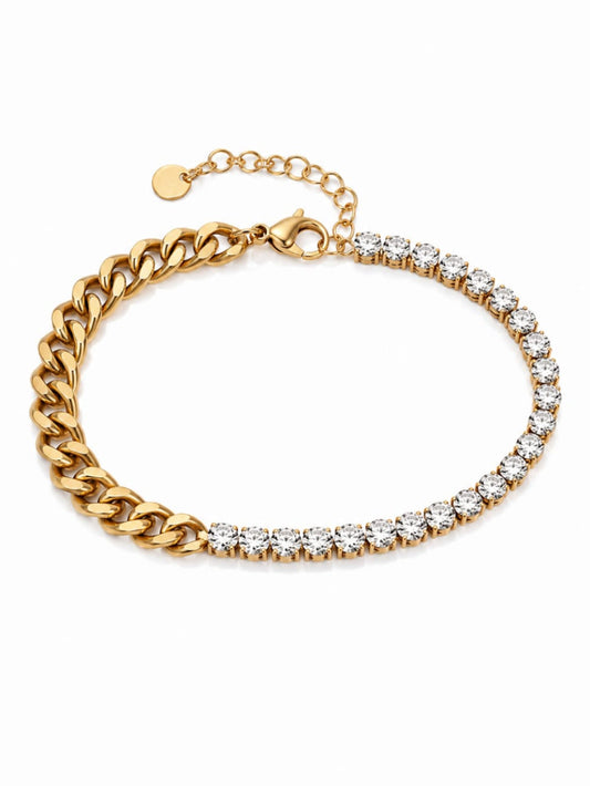 Link Bracelet with ad stones QROSH