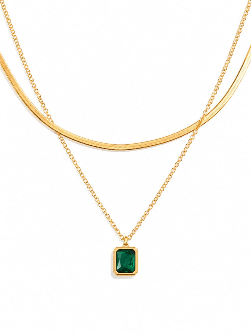 Double Layer Emerald Green Pendant QROSH