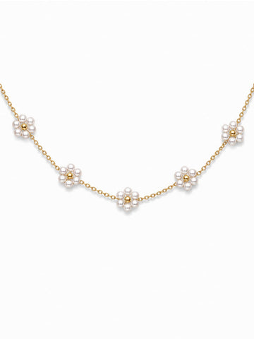 Dainty Pearl Flower Choker QROSH