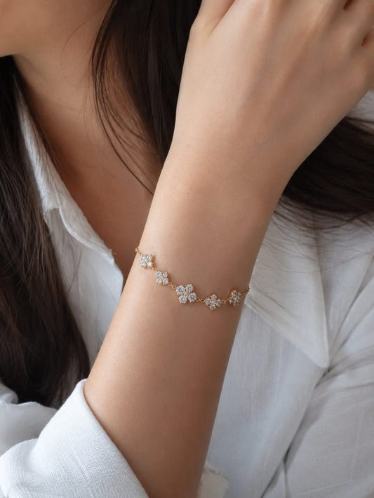 Luxury Gold Zircon Bracelet QROSH