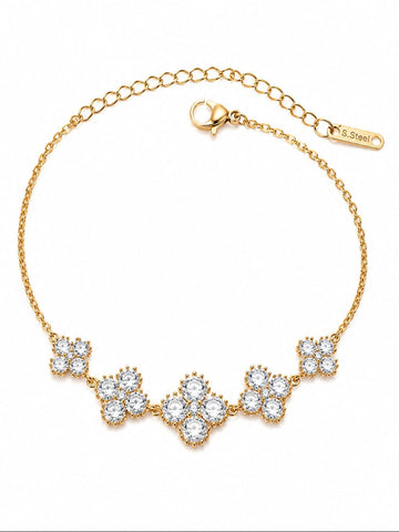 Luxury Gold Zircon Bracelet QROSH