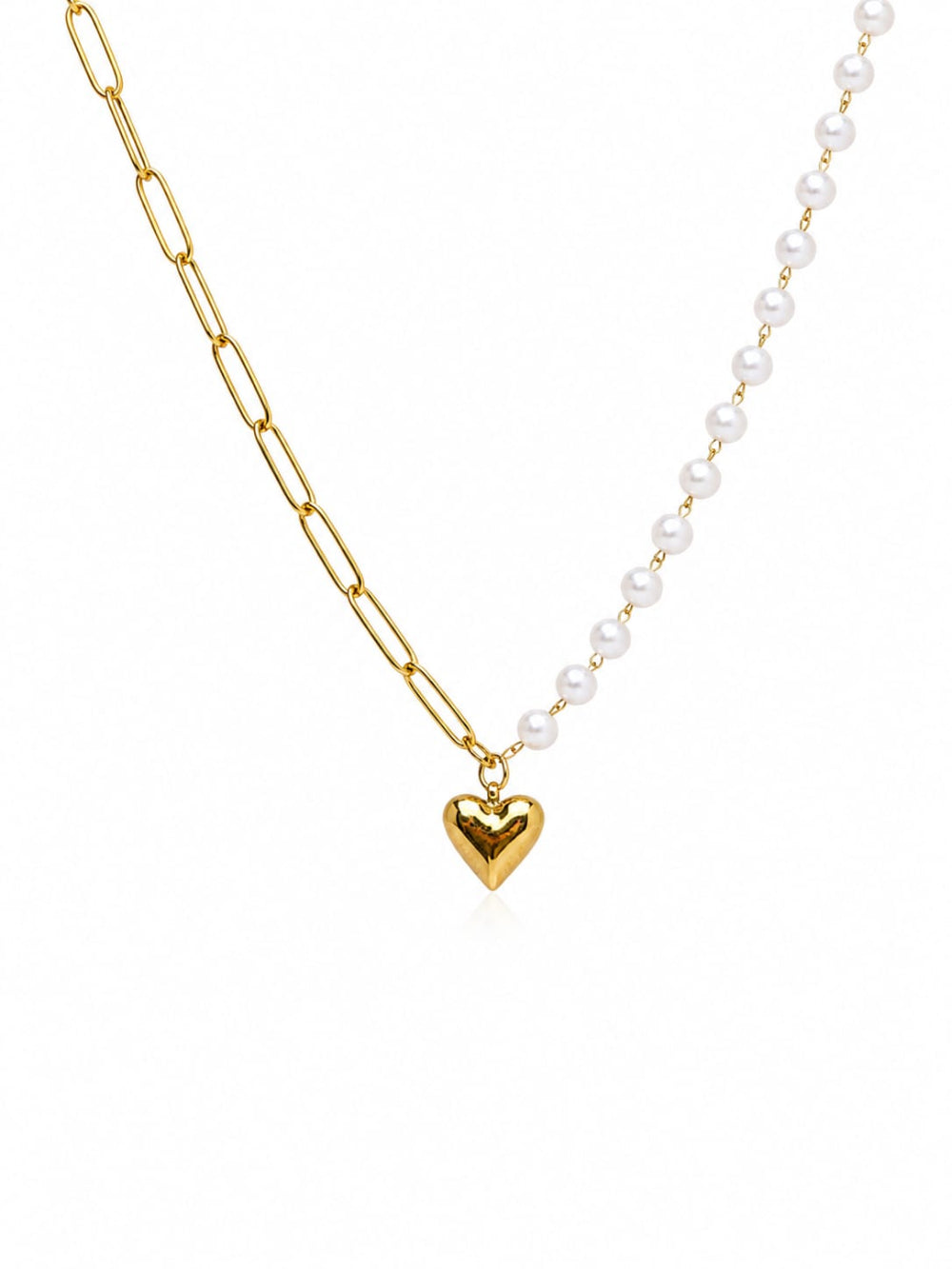 Dainty Heart & Pearl Necklace QROSH