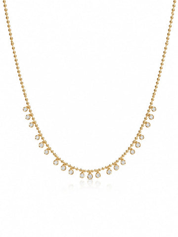 Dainty Solitaire Charm Necklace QROSH