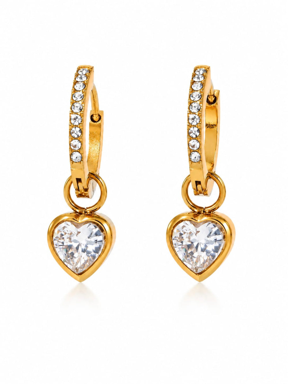 18K Gold Plated Heart Charm Earring QROSH