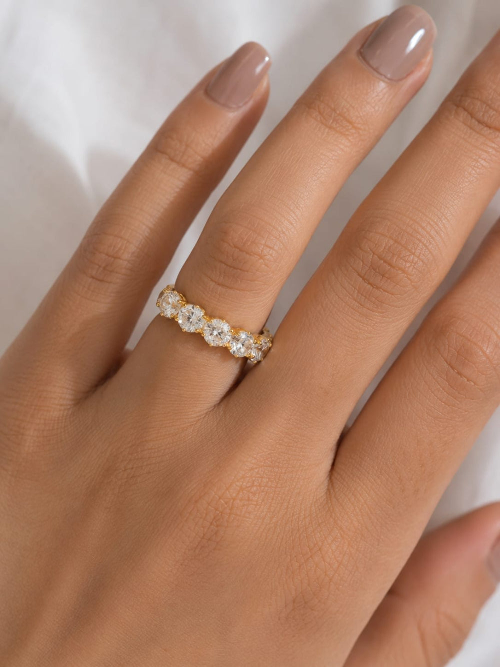 316L Full Stone Band Ring QROSH