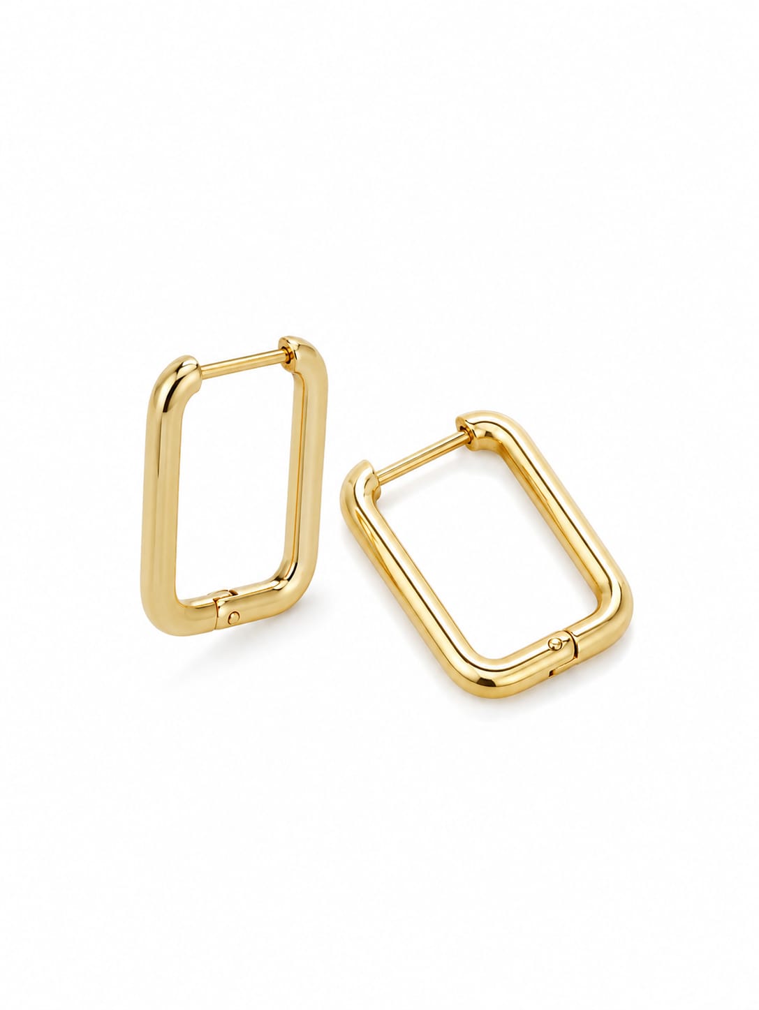 Gold Plated Square Stud Earrings QROSH