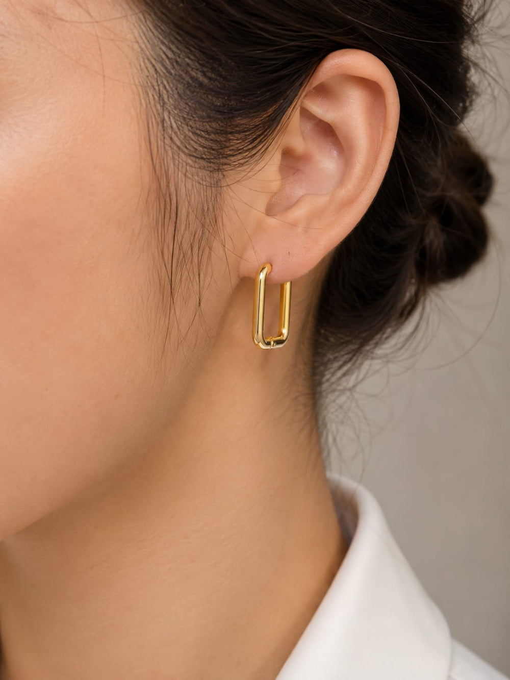 Gold Plated Square Stud Earrings QROSH