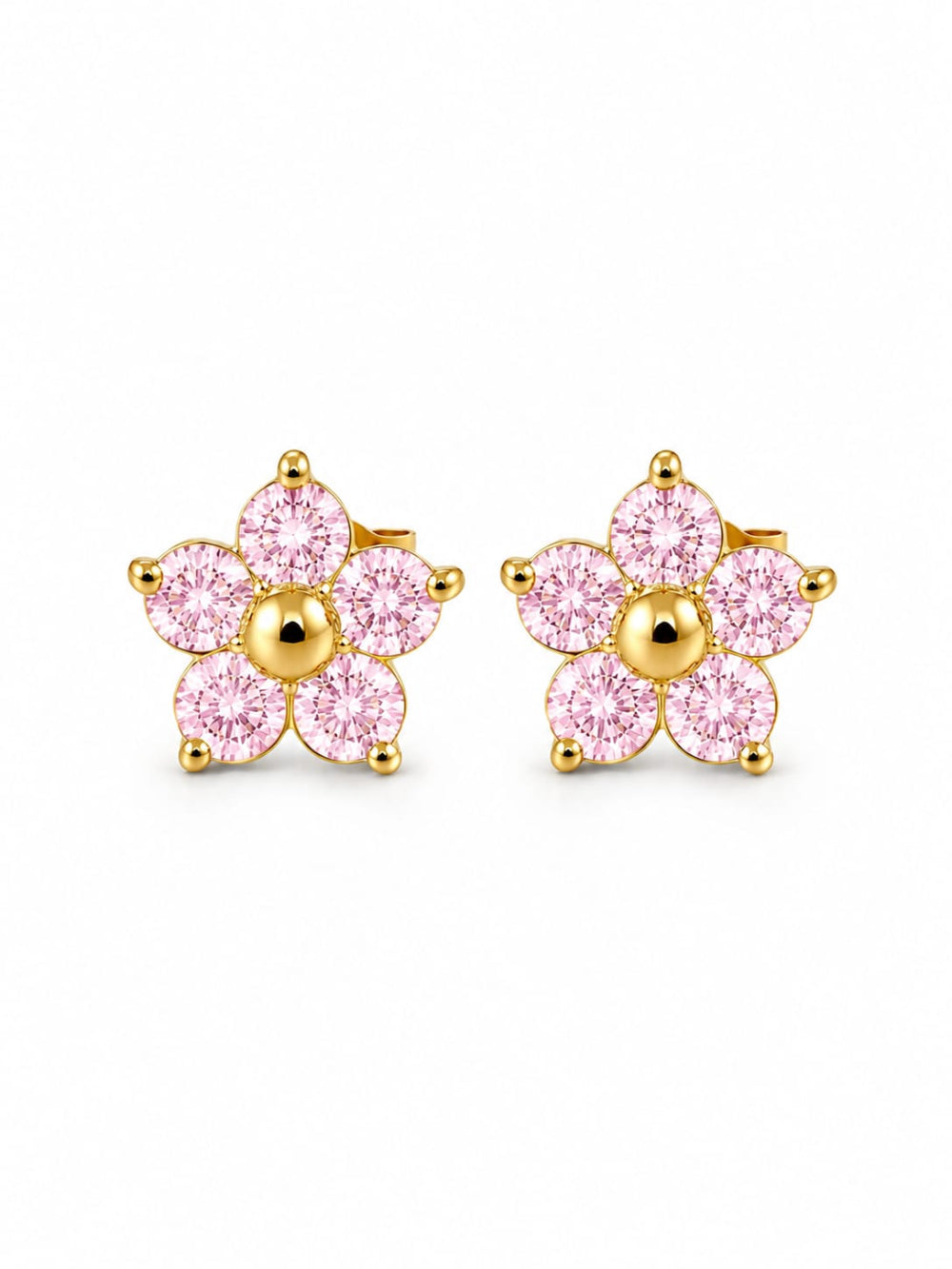 Flower Stud Pink Earrings QROSH