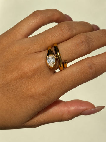 Pear Cut Statement Ring QROSH