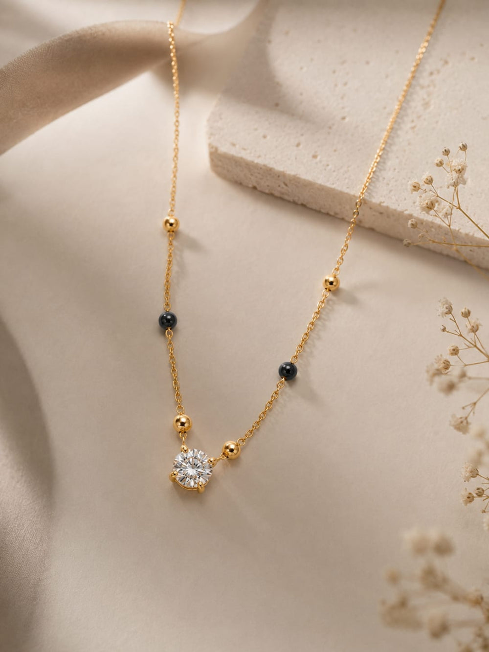 Designer Diamond Gold Mangalsutra QROSH