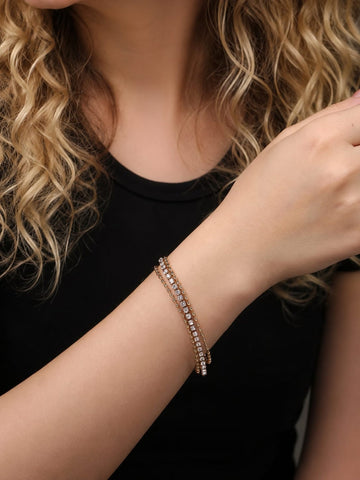 Gold Multi Lyer Tennis Bracelet QROSH