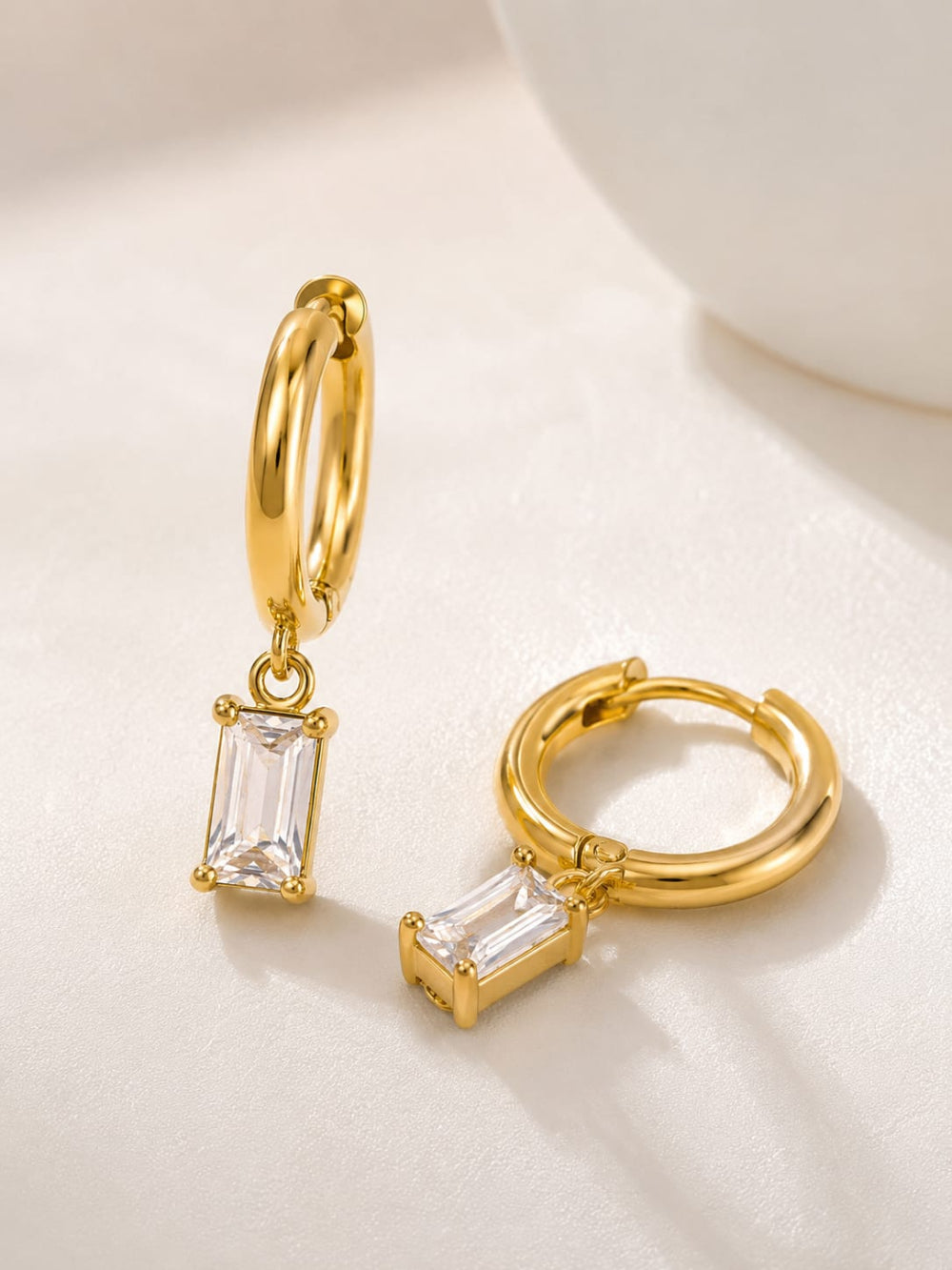 18k Gold Plated Gemstone Drops Earrings QROSH