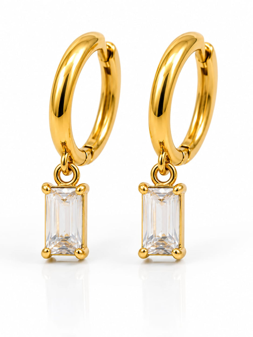 18k Gold Plated Gemstone Drops Earrings QROSH