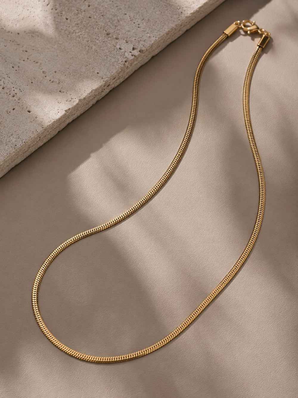 Men's Gold Snake Chain Necklace QROSH